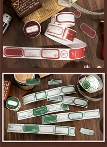 Détails de ruban washi vintage avec cadres rétro et timbres esthétiques décoratifs