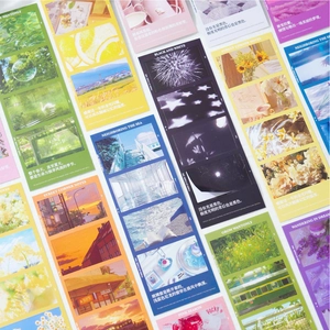 Artistic landscape sticker pack with scenic photography for aesthetic journal decoration