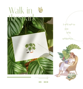 Detail of PET tape with green plant illustration and Vitality text on white background