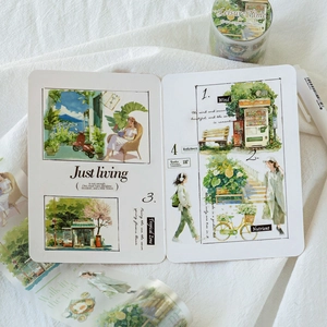 Leisure Time series PET floral decorative tape for creative DIY scrapbooking journal