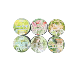 Green Oxygen Plan floral stationery stickers set for DIY journals in a 6-pack assortment