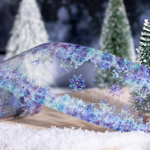 Blue and purple watercolor PET snowflake decorative tape for DIY scrapbooking and journals