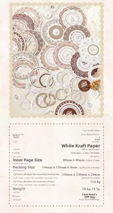 Vista dettagliata di adesivi vintage in pizzo di carta kraft bianca per scrapbooking