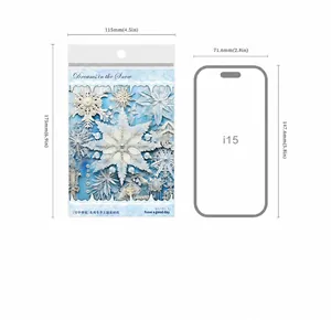 Λεπτομερής οδηγός μεγέθους για χαρτί scrapbooking με σχέδια νιφάδας χιονιού