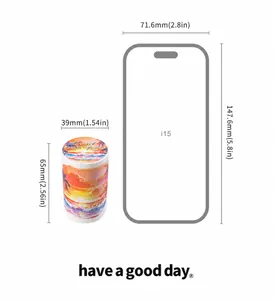 Size comparison of Sunset Afterglow decorative tape showing dimensions and scale reference