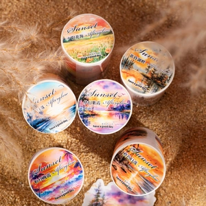 Sunset Afterglow series decorative washi tape set for DIY scrapbooking with landscape motifs