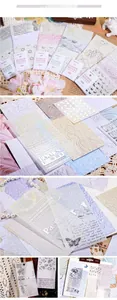 Detail of vintage textured collage paper with lace cutout, gold foil, and butterfly patterns