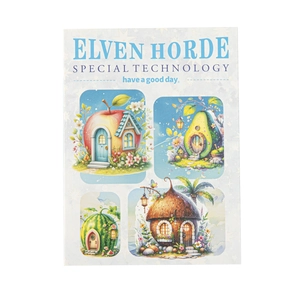 Elven Horde decorative stickers featuring creative fruit house illustrations for DIY journals