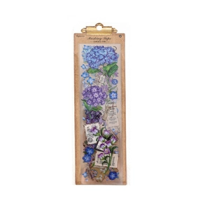 Vintage floral masking tape set with purple hydrangea and letter patterns, 6 pieces