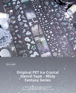 Detail des Misty Illusion PET-Tapes mit lasergeschnittenen Eiskristallen und Schneeflocken