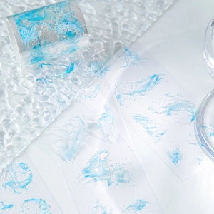 Misty Illusion Serie PET Dekoratives Klebeband Holografisch Muschellicht Gestanzt Handbuch Aufkleber DIY Scrapbooking Material Ästhetische Dekoration