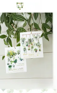 Creative botanical collage stickers featuring hanging plants and motivational phrases