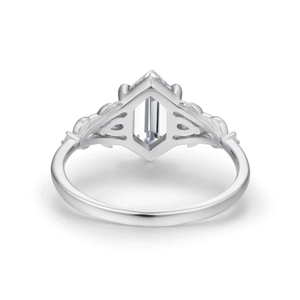 Vintage S925 silver ring featuring emerald-cut cubic zirconia with filigree details