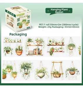 Detail view of hanging plant PET decorative tape with specifications and illustrations