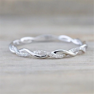 Bague Infini S925 en Argent Sterling avec Nœud Entrelacé pour Femme Bijoux Fins avec Pavé de Strass Minimalistes Cadeau