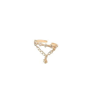 Minimalist S925 sterling silver star fringe ear cuff with zircon in rose gold finish