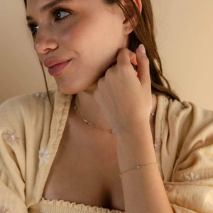 Parure élégante en argent s925 trèfle avec collier bracelet et boucles d'oreilles