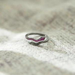 Bague Ouverte Serpent en Argent Sterling 925 Zirconia pour Femmes Vintage Plaqué Or Noir Bague Enveloppante Réglable Bijoux Gothiques