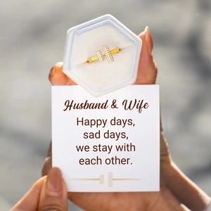 S925 sterling silver double T ring with pavé stones and velvet box with greeting card