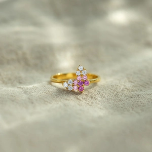 925 Sterling Silver Gradient Zirconia Butterfly Ring Gold Plated Fashion Minimalist Women Jewelry Index Finger Ring
