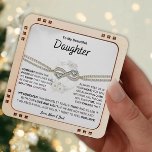 S925 Sterling Silber Unendlichkeit Herz Armband Geschenkset mit Motivationskarte