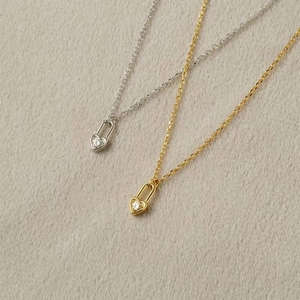 Elegant 925 Sterling Silver Heart Lock Pendant Necklace Minimalist Rhinestone Inlaid Clavicle Chain Jewelry Gift For Women