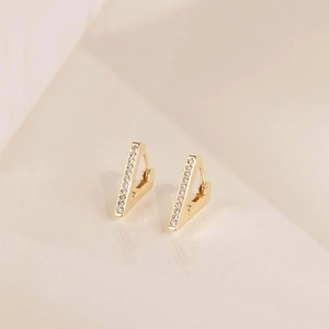S925 Sterlingsilber Geometrische Dreieck Ohrringe Für Damen Minimalistische Strass Gold Silber Ohrringe Mode Schmuck