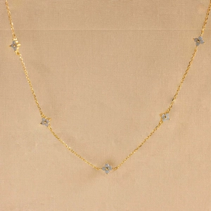 925 Sterlingsilber Vierblättriges Kleeblatt Anhänger Halskette Für Damen Elegante Blume Künstliche Perle Kleeblatt Kette Schmuck