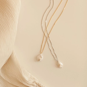 925 Sterling Silver Baroque Freshwater Pearl Necklace For Women Minimalist Ins Style Adjustable Choker Necklace Elegant Jewelry Gift