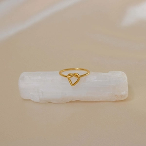 Bague Noeud de Coeur en Argent Sterling 925 Plaqué Or Minimaliste Enroulement Bague d'Index Bijoux de Mode pour Femmes