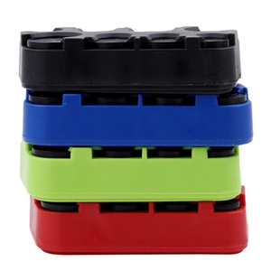 Portable plastic coin storage organizer for Euro and USD in four vibrant colors