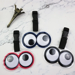 PVC Googly Eyes Luggage Tag Moveable Eyes Travel Suitcase ID Label Waterproof Cartoon Bag Tag With Adjustable Strap