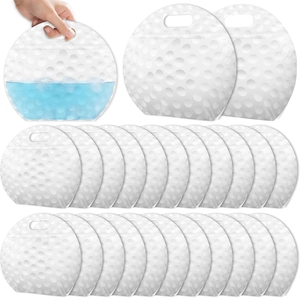 Self-sealing golf pattern sport pouches with handles for cold drinks and gift packaging