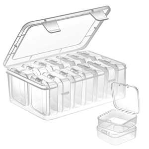 Transparent Plastic Jewelry Storage Box Portable Mini Rectangular Bead Organizer Clear Nail Art Display Case Travel Container