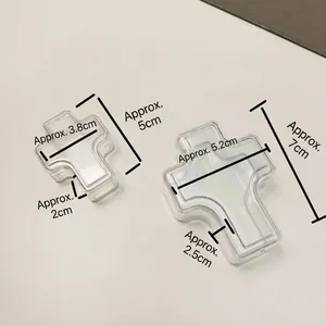 High transparency cross shaped plastic storage box for jewelry with two various sizes
