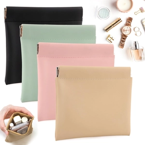 Portable EVA PU Leather Makeup Bag Waterproof Lipstick Storage Pouch Automatic Closure Travel Jewelry Organizer For Women
