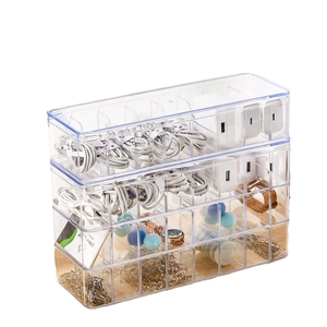 Double-layered transparent desktop cable organizer box for cords and chargers