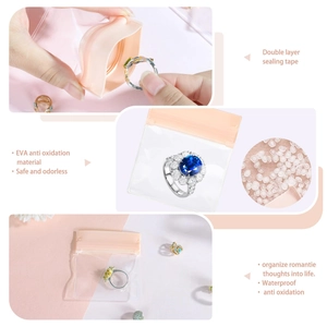 Pink EVA jewelry pouches with double-seal design for anti-oxidation and waterproof storage
