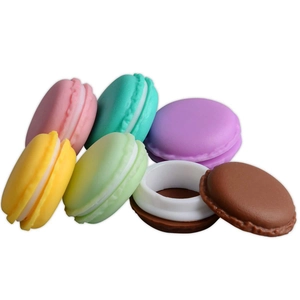Colorful macaron jewelry boxes in six shades for storage on a clean white background