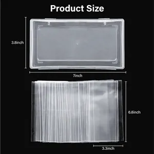 Paper money holder box with 100 clear protective sleeves and detailed size measurements