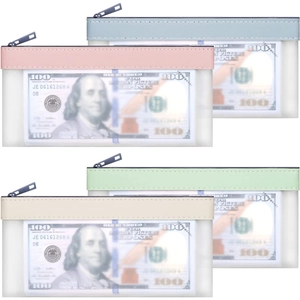 Frosted Transparent Zipper Storage Bag PVC PU Waterproof Money Envelopes Budget Binder Pockets Office School Home Supplies