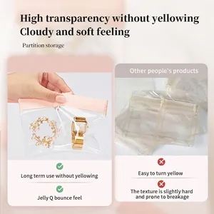 Thickened EVA transparent jewelry organizer bag for anti-oxidation storage and dust protection