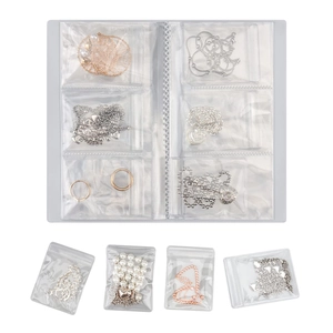 Portable PVC Transparent Jewelry Storage Book With Clear Anti Oxidation Zip Bags For Earrings Necklace Ring Women Travel Jewelry Organizer