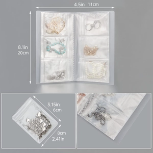 Portable PVC transparent jewelry storage book with oxidation resistant sealing bags