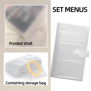 Frosted jewelry organizer book with transparent anti-oxidation PVC storage bags for jewelry