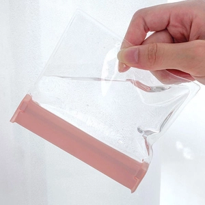 Transparent anti-oxidation jewelry storage bag with leak-proof pink seal for earrings