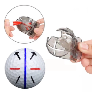 Golf ball liner tool with alignment stencil and putting line markers for better accuracy