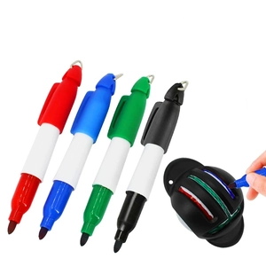 Golf ball marker tool set with 4 color pens and a black plastic liner mold for marking