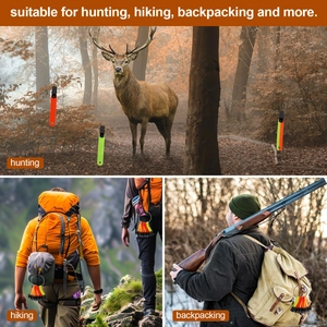 Marqueurs de sentier réfléchissants orange et vert avec clips pour randonnée et chasse