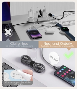 Waterproof silicone cable organizer tags showing rewritable surface for sorting wires